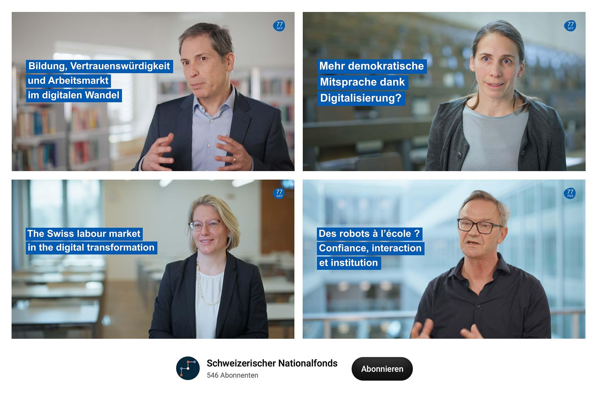 Vier Videos zum digitalen Wandel der CH